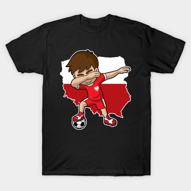 Soccer Poland Polish Polska Boy Polski Flag Map T-Shirt by E